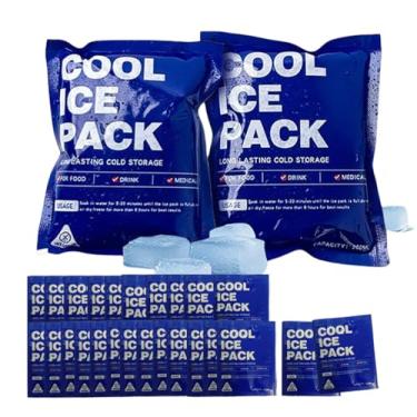 Imagem de Pacote de gelo seco para envio de alimentos congelados - Sacos de gelo reutilizáveis para lancheira térmica - Pacotes de freezer para lancheira - Absorve água fria, mantém alimentos frescos e bebidas