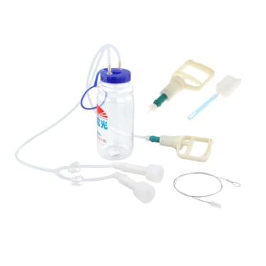 Imagem de Ioensy Kit de ordenhador de vaca com vaca com bomba de vácuo para a mão para suprimentos portáteis de gado Fácil de limpar para planta, Dupla Teta 2000ml