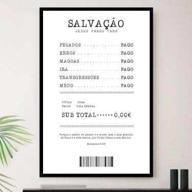Imagem de Genérico, Quadro Jesus Cristo Boleto Pago Decorativo A4 23x33cm