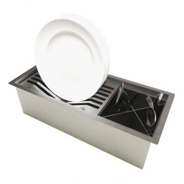 Imagem de Escorredor Escorredor Embutida Moderno Em Inox Para Pratos