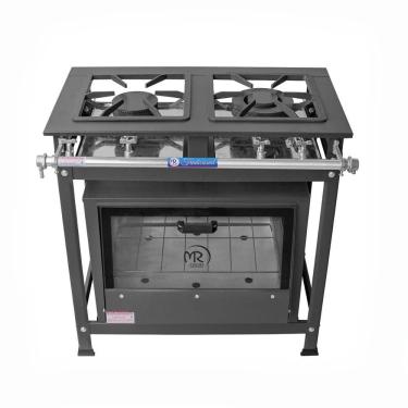 Imagem de Fogão Industrial 2 Bocas 1 Dupla A Gás Baixa Pressão Mr Fogões Com Forno P5