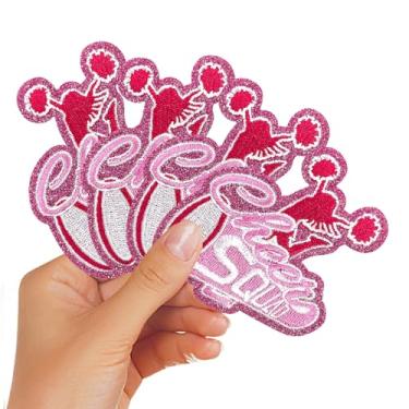 Imagem de CY 4 peças de apliques bordados Cheer Cheerleader Megafone Iron On Patches Squad Team Bullhorn Cute Kawaii DIY acessórios de artesanato para roupas, mochilas, jaquetas, bolsas, chapéus, rosa