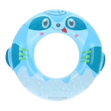 Imagem de Boia Inflável Infantil 65cm Circular Animais Bichos Fofinhos para Piscina Praia Lhama Unicórnio (Azul (Bicho Preguiça))