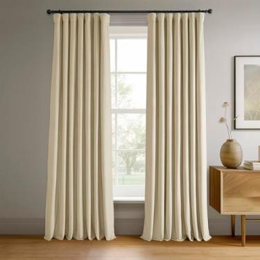 Imagem de HPD Half Price Drapes Cortinas Blackout de Veludo Assinatura para Quarto 50 x 96 (1 Painel), VPCH-180103-96, Terra Neutro