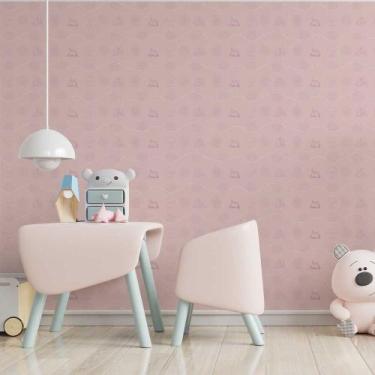 Imagem de Papel de Parede Baby Textura Rosa Feminino - GH Papel de Parede, 2,2m