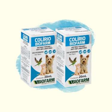 Imagem de Kit 2 Colírio Cão Gato e Aves Anti-inflamatório 20ml Biofarm