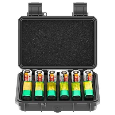 Imagem de KIWIFOTOS Estojo Organizador De Armazenamento Bateria 9V E Cr2 Cr123A Com 12 Compartimentos, À Prova D'Água Ip67, Rígido Para Suporte Cr17345/Cr16340/Cr18350/Cr15H270, Uso Doméstico, Acampamento Pes
