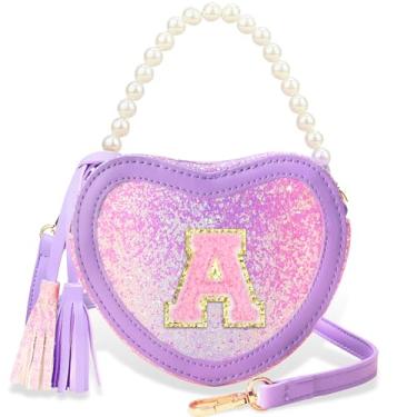 Imagem de Luchike Presentes Para Meninas Pequenas Bolsa Infantil - Transversal De Coração Meninas, Presente Aniversário, Roxa A