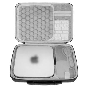 Imagem de GEEKRIA Capa De Viagem Rígida Geekria, Compatível Com Apple Mac Mini Desktop 2023/2020 E Magic Keyboard Estojo Transporte Para Mouse (Cinza Escuro)