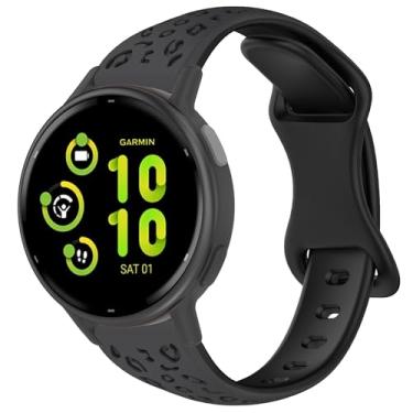 Imagem de Laband Pulseira de relógio fina de silicone de 20 mm compatível com Garmin Vivoactive 6/5/3/3 Music/Forerunner 570 42 mm/165/55/645/245, pulseira de substituição esportiva estreita fina e macia para