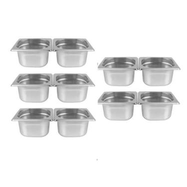 Imagem de Kit de 10 Cubas Gastronômicas S/Tampa Buffet Inox 1/6 150mm - Zepper