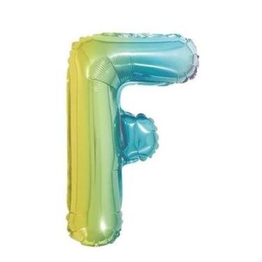 Imagem de Balão de Letra Gigante Metalizada Multicolor  - 75 cm - PartiuFesta, F
