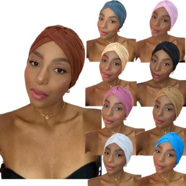 Imagem de Kit 03 Turbante Indiano Touca Elegante Neutros e Discretos Moda ou Tra