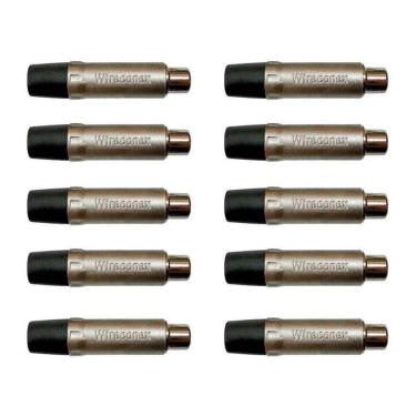 Imagem de Kit Plug Rca Fêmea Nickel Plt Wc 1222 Fl Bk Ni (10un) Wireconex - Pç - 10