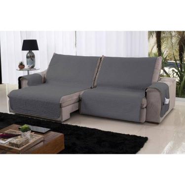 Imagem de Protetor Sofá Retrátil Reclinável Assento 2,20M Cinza Preto