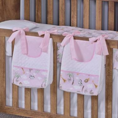 Imagem de Porta Fralda Organizador Quarto de Bebê Menino Menina 2 Peças Com Laço