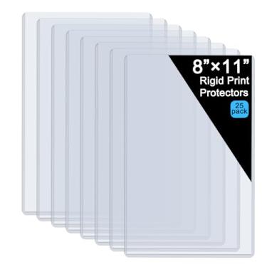 Imagem de Pacote com 25 protetores de folhas rígidas de 21,6 cm x 28 cm, protetores rígidos de impressão, protetores transparentes à prova d'água, capas de papel, capas de plástico para fotos, porta-documentos