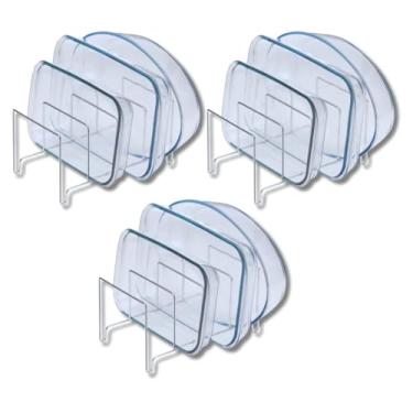 Imagem de Conjunto 3 Organizador De Travessa Suporte Refratário apoio de Forma Cromado