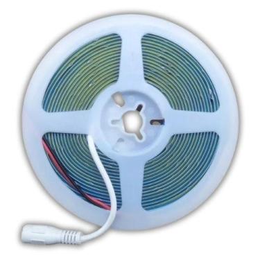 Imagem de Fita LED Azul COB 12V 5 Metros Conector Fêmea IP20 Iluminação Contínua