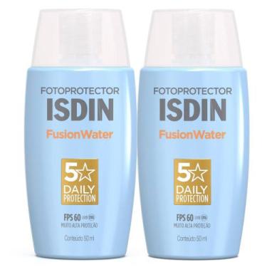 Imagem de Kit 2 Protetor Solar Isdin Fusion Water 5 Stars Oil Control FPS 60 50m