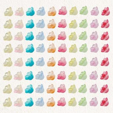 Imagem de Contas de flor, 140 peças mistas de trompete flor cristal contas de vidro soltas contas espaçadoras de flor de sino com furo para fazer joias faça você mesmo artesanato, pulseiras, colares, brincos, projetos de miçangas