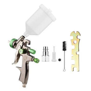 Imagem de Chusui LVLP 1.3mm Kit de pistola de pulverização de ar 600cc Fluid Cup Gravity Feed Air Paint Pulverizador Mini Handheld 360-degree Paint Spraying Gun para Reparo de Carro Móveis Pintura de Parede QL