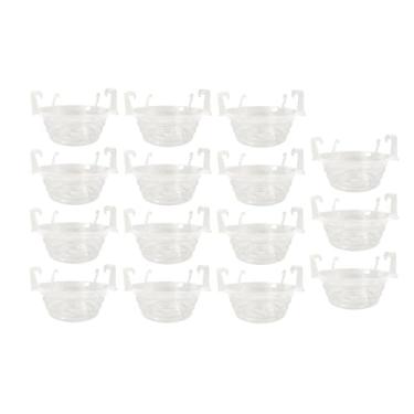 Imagem de ＡＷＨＡＯ 15x Bandeja para vasos de flores com gancho, pires transparentes para plantas, bandejas para cultivo de jardinagem, cesto suspenso, bandejas coletoras, 12inch