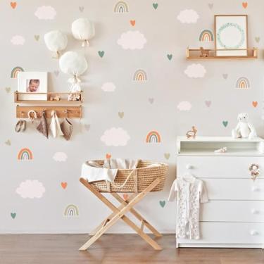 Imagem de Adesivo Decorativo Nuvens Infantil Para Parede Lavável Seguro Fácil Aplicação Quarto de Bebê Menino Menina Ambiente Aconchegante