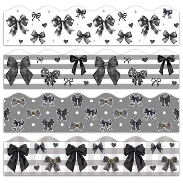 Imagem de Bulletin Board Borders Beyumi Black Bows em aquarela 80 unidades