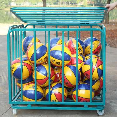 Imagem de Suporte Para Bolas Suportes De Basquete Esportivo Para Bolas, Carrinho De Basquete Grande Dobrável Para Armazenamento De Bolas Esportivas De Vôlei De Futebol, Garagem Escolar A, 90x80x80cm