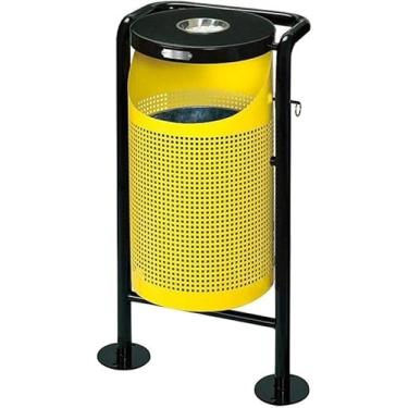 Imagem de Cesta De Lixo Criativa Vintage Metal Lata De Lixo Parque Escolar Lata De Lixo Ao Ar Livre Cinzeiro Grande Caixa De Lixo