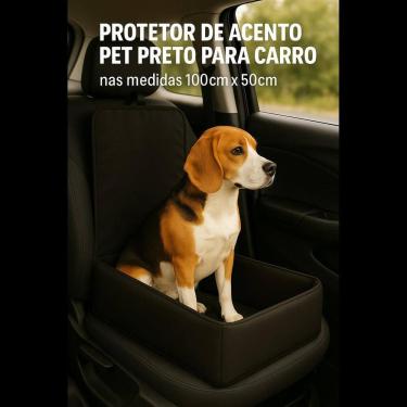 Imagem de Capa | Assento Pet Preto 100x50 | Carro | Protetor