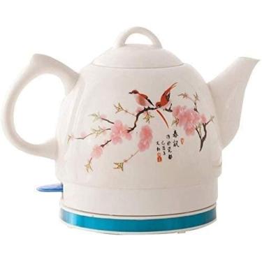 Imagem de Chaleiras Chaleira Elétrica Sem Fio Bule De Chá De Cerâmica Com Base Giratória Destacável Desligamento Automático Proteção Rápida