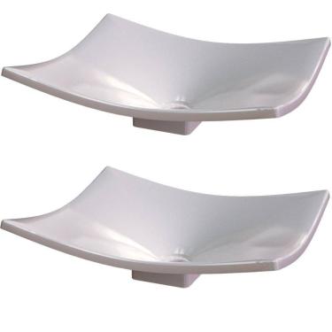 Imagem de Kit 02 Cubas De Apoio Banheiro Lavabo C01 Folha F44 Bege
