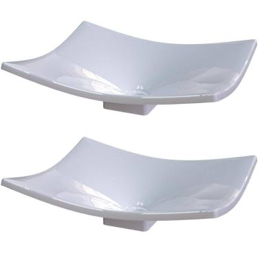 Imagem de Kit 02 Cubas De Apoio Banheiro Lavabo C01 Folha F44 Branco