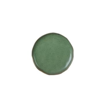 Imagem de Pratos de cerâmica retrô simples e requintados para uso doméstico podem ser pratos de salada redondos de micro-ondas - 20.3 cm verde-disco-vermelho.