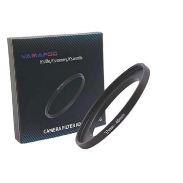 Imagem de Adaptador de anel de metal para cima/para baixo compatível com câmeras mirrorless DSLR Lens, conversor de rosca de filtro UV CPL ND, preto (37-46)