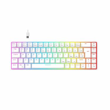 Imagem de Teclado Gamer Mecânico Thunder Pro HCK65 Branco Switch Brown