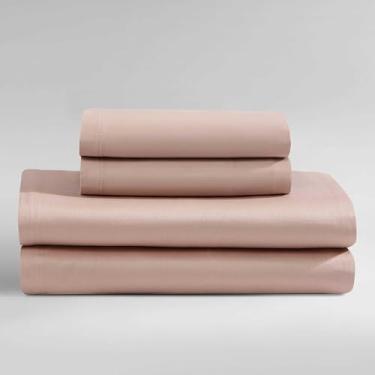 Imagem de Calvin Klein - Lençóis de cama Queen, conjunto de cama de cetim 100% algodão orgânico com bolsos profundos, essencial de cama sedosa de 300 fios (rosa argila orgânica terra, Queen)