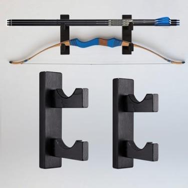 Imagem de WLSANX Gancho de arco para parede, suporte de arco, suporte de parede de arco composto, adequado para organizar acessórios e equipamentos de arco e tiro com arco (1 par)