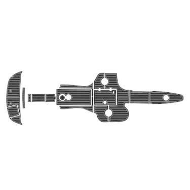 Imagem de HRTNMC Adequado para 2000-2004 Crownline 270 Cockpit, plataforma de natação 1/4 "6 mm EVA Artificial Teak Mat, piso - (preto sobre cinza escuro)