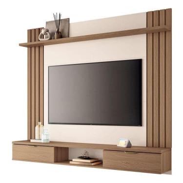 Imagem de Painel Para Home Suspenso Solus Castanho Off White – Hb Móveis