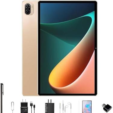 Imagem de Tablet Pad 5 Pro, 10.1 Polegada Android 13 Tablet, 8GB+256GB, Processador Octa-Core, 32MP/16MP Câmera 8800mAh Bateria Dual SIM Slot (Dourado)