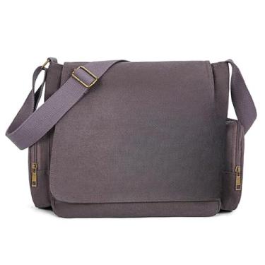 Imagem de Bolsa Feminina Vintage Saco Feminino De Grande Capacidade De Lona Mensageiro(Cinza)