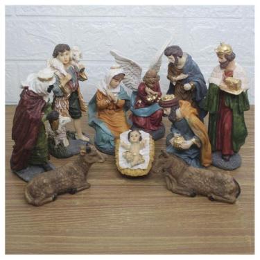 Imagem de Decoração Enfeite Natal Presépio Natalino Resina 10 Peças - Gici Chris