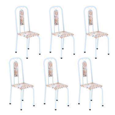 Imagem de Cadeiras para Sala de Jantar 6 Unidades Lívia Botanic Bege / Branco