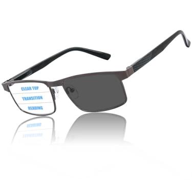 Imagem de GHDBFMB Óculos De Leitura Masculinos Com Armação Metal, Multifoco Progressivo E Transição, Bloqueio Luz Azul Dobradiça Mola