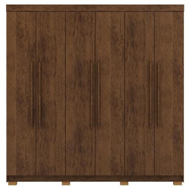 Imagem de Guarda Roupa Casal 6 Portas 2 Gavetas 218 Cm 10037 Vlr Imbuia