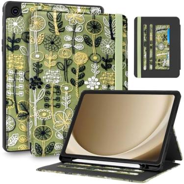 Imagem de Uppuppy Capa para Samsung Galaxy Tab A9 Plus de 28 cm – Capa com suporte para lápis e compartimento para cartão Kawaii Girly Forest Design Estética Capa para Samsung Tab A9 Plus