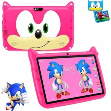 Imagem de Tablet Infantil 7" Android 13 | 4GB+64GB | Wi-Fi 5G + Capa Diversão, Aprendizado e Segurança em Um Só Lugar!(ROSA)
